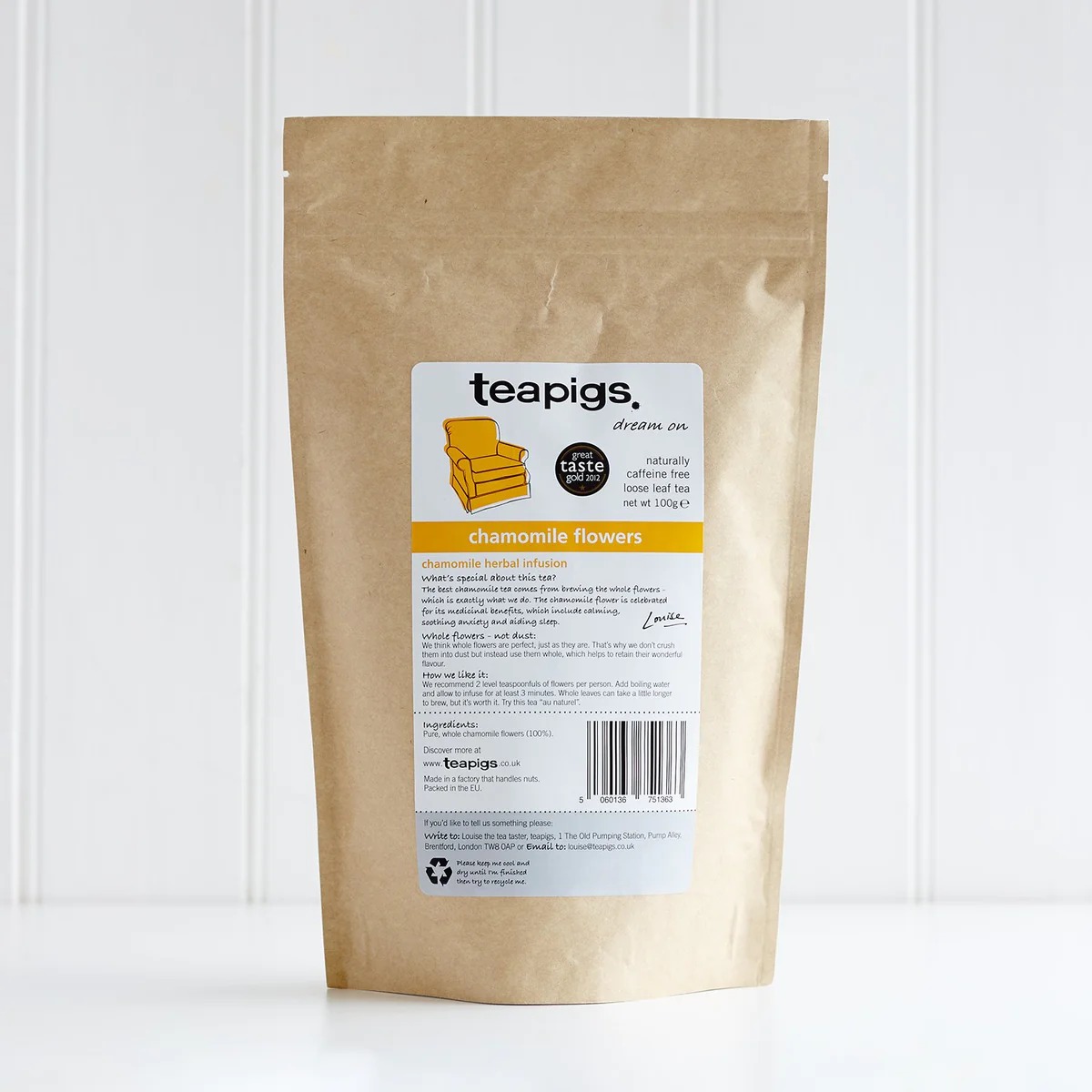 Чай листовой травяной Teapigs Цветки ромашки, 100гр