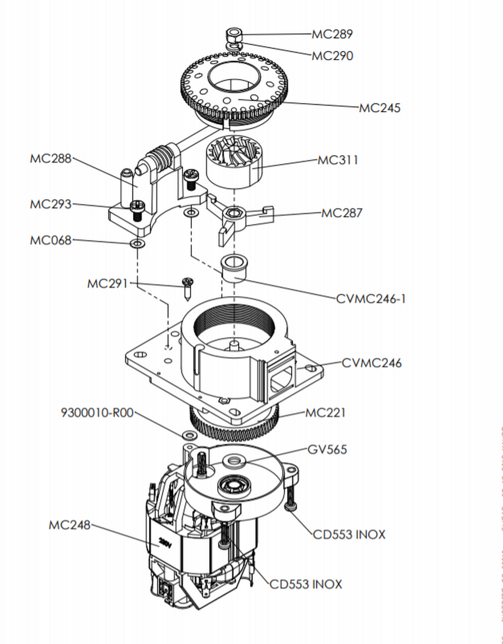Шестерня кофемолки 77 зубьев MC221 LELIT