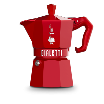 Гейзерная кофеварка Bialetti Moka Express Exclusive Red на 3 порции Гейзерная кофеварка Bialetti Moka Express Exclusive Red на 3 порции