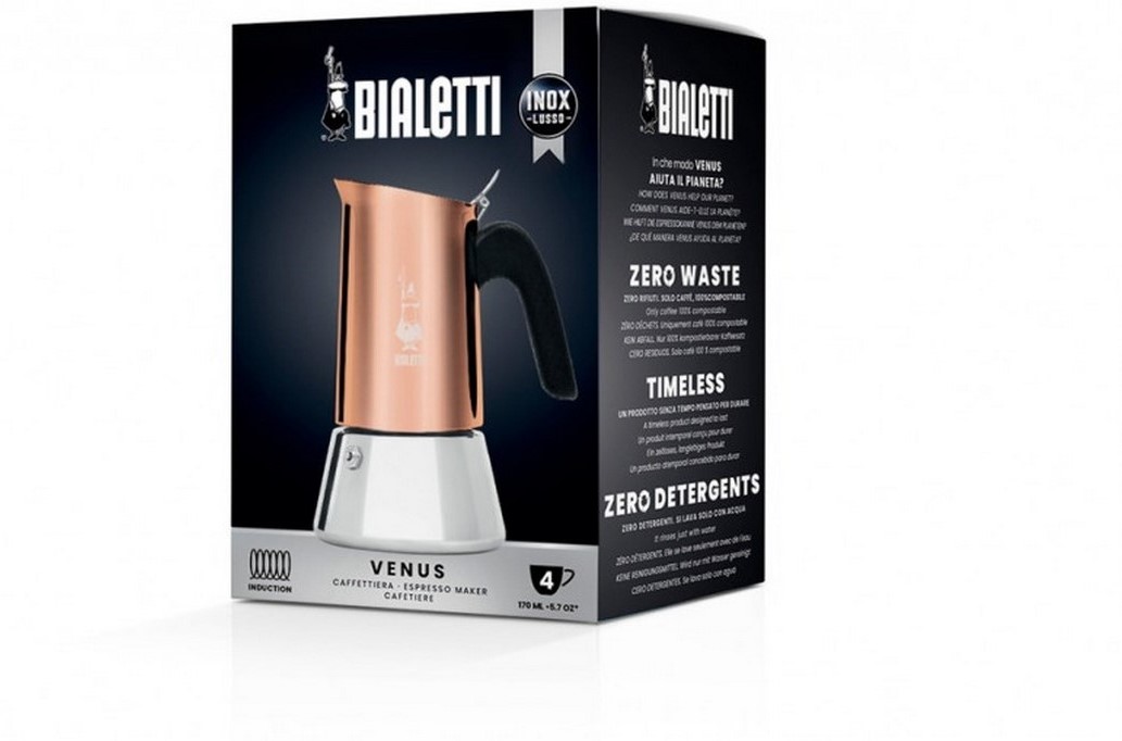 Гейзерная кофеварка Bialetti Venus Rose Gold New 4 порции