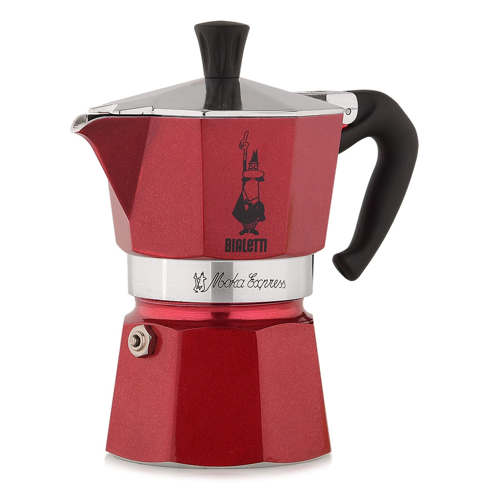 Гейзерная кофеварка Bialetti Moka Express Red 3 порции